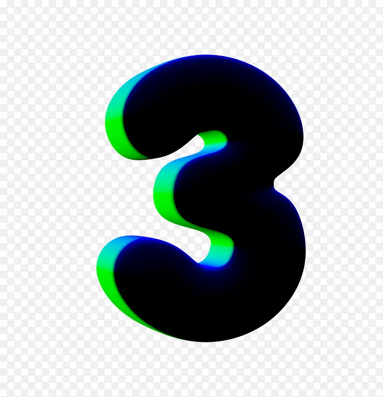 黑绿色炫彩数字3PNG图片素材下载_图片编号7857507-PNG素材网
