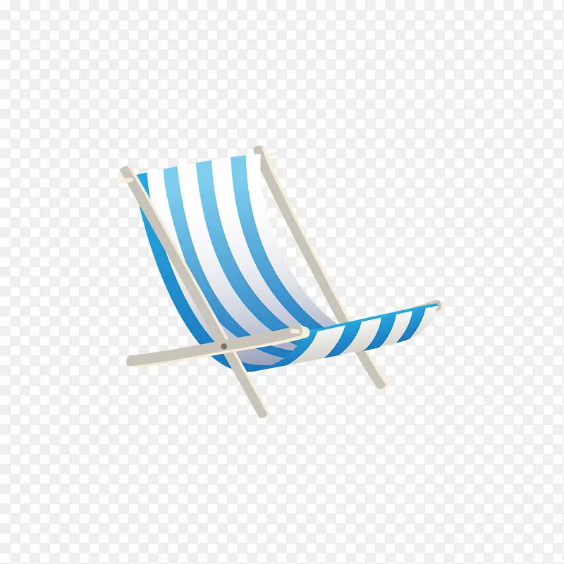 蓝色沙滩躺椅
