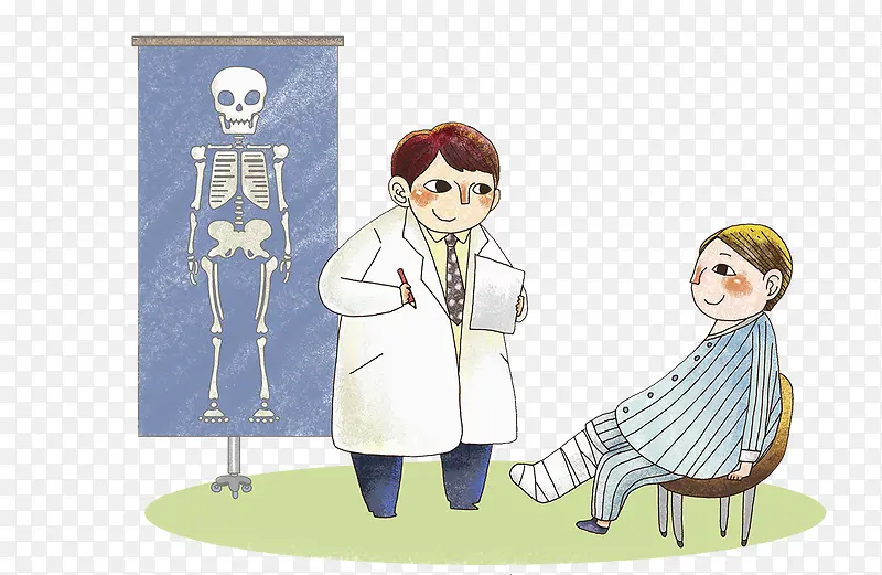 手绘插图卡通医院门诊复诊PNG图片素材下载_图片编号7857083-PNG素材网