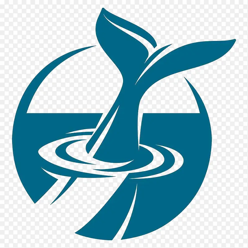 鲸鱼入水主题logo