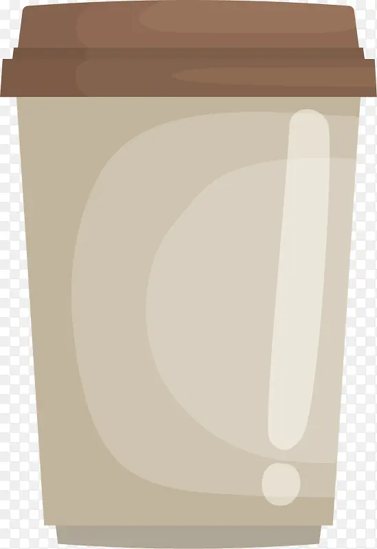 矢量图棕色的奶茶杯