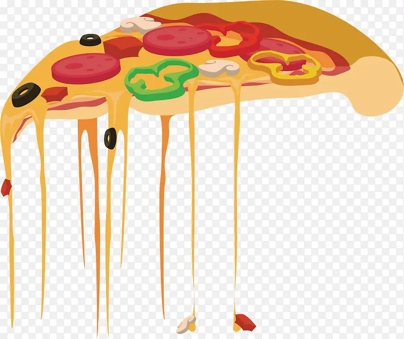 矢量图流汁的披萨