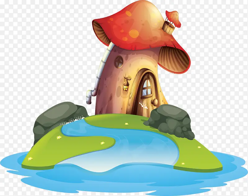 野外河边蘑菇小屋PNG图片素材下载_图片编号7862941-PNG素材网