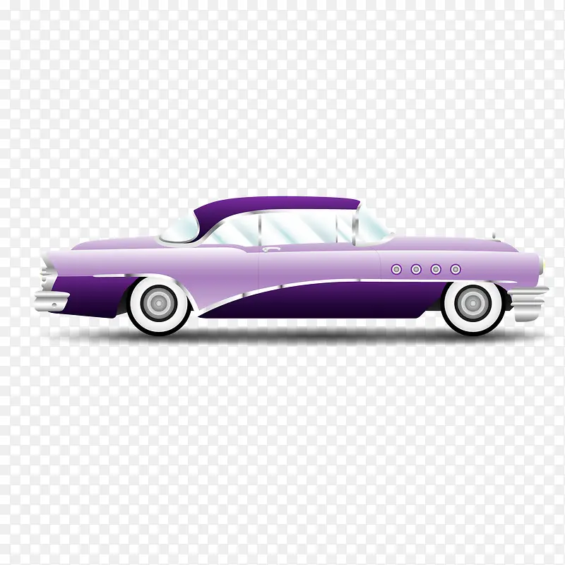 卡通紫色的老爷车设计
