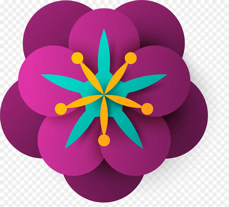 微立体深紫色花朵