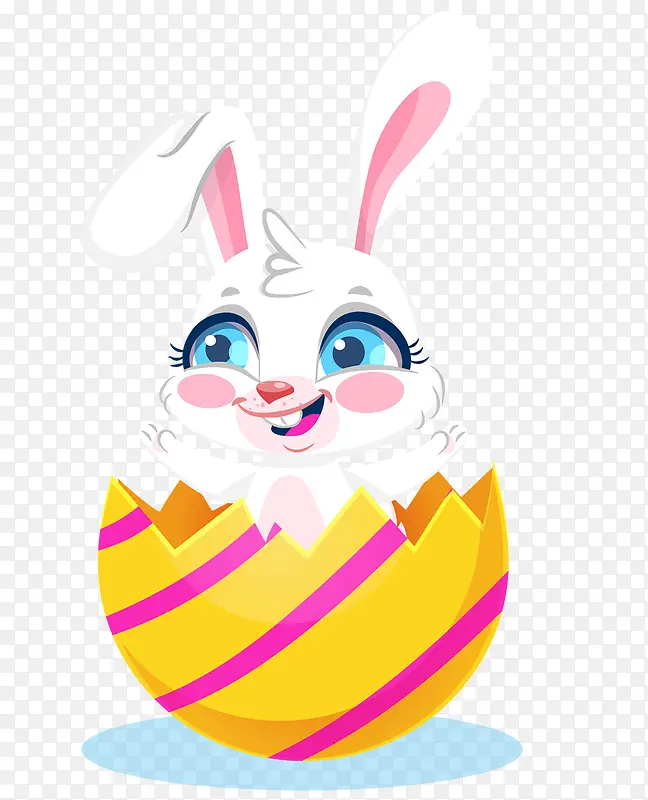 复活节卡通兔子和彩蛋素材