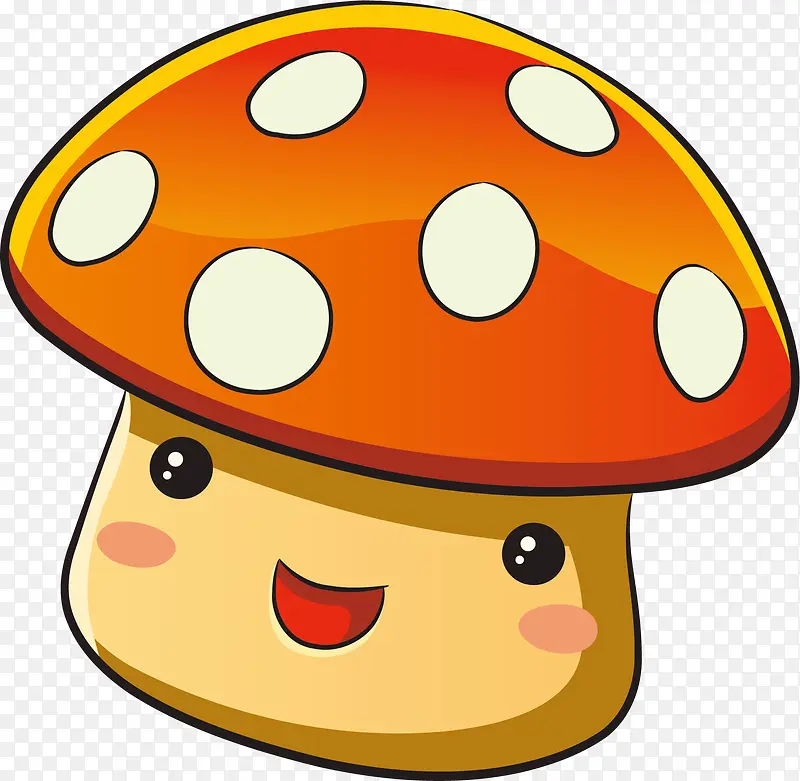 矢量图水彩可爱蘑菇