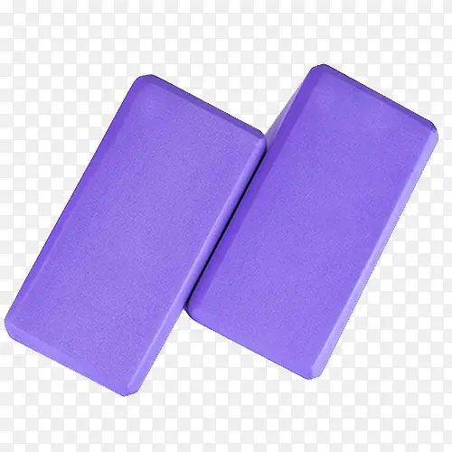 两块紫色健身道具瑜伽砖