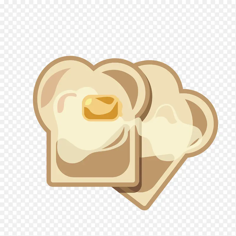 黄色手绘的面包片