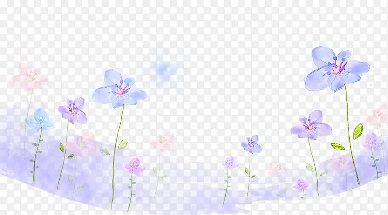 手绘紫色的鲜花