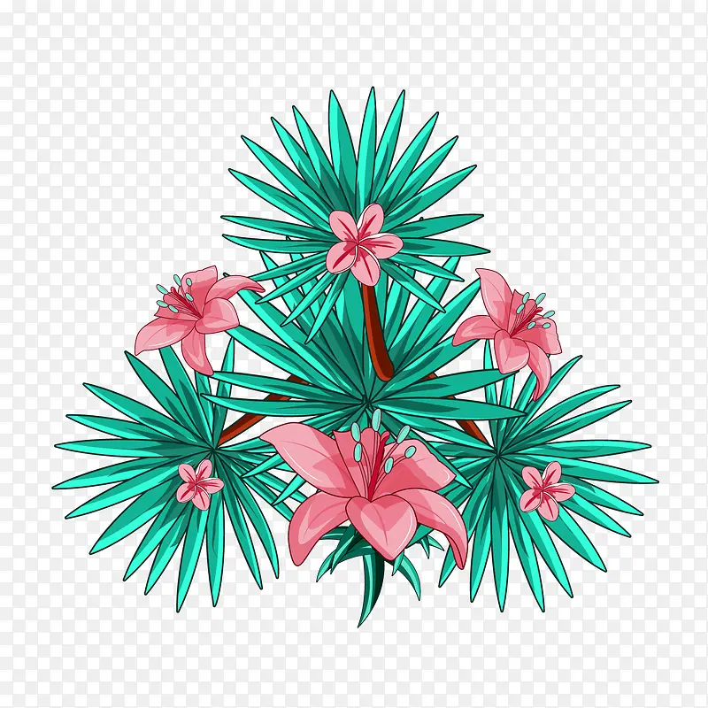创意夏威夷花草三角标签矢量图