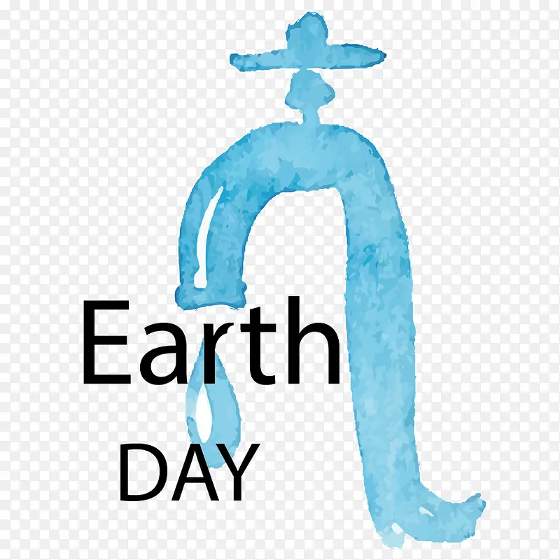 彩绘世界地球日节约用水标签