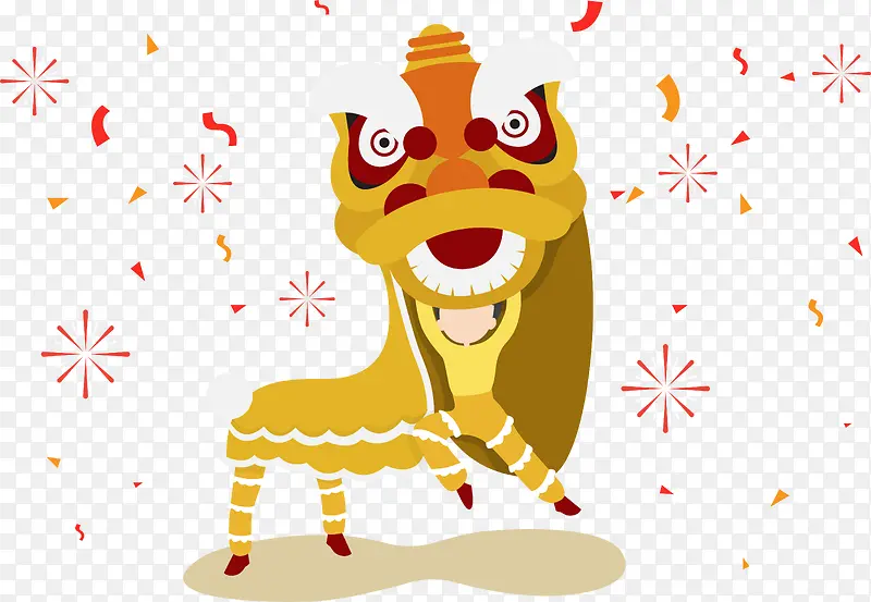 春节新年喜庆舞狮子PNG图片素材下载_图片编号7868459-PNG素材网