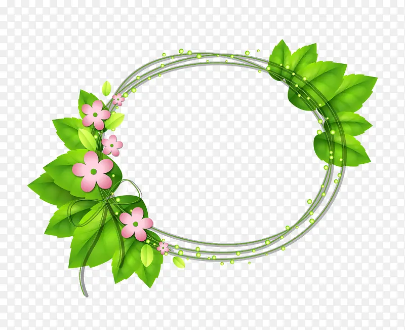 绿色树叶花环装饰