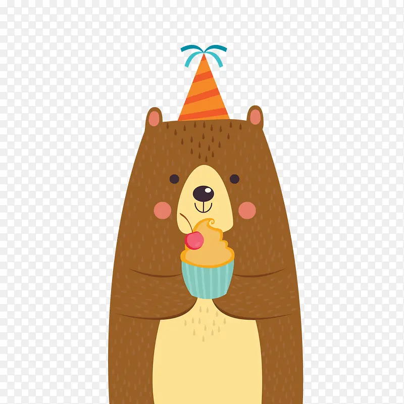 卡通过生日的熊矢量图