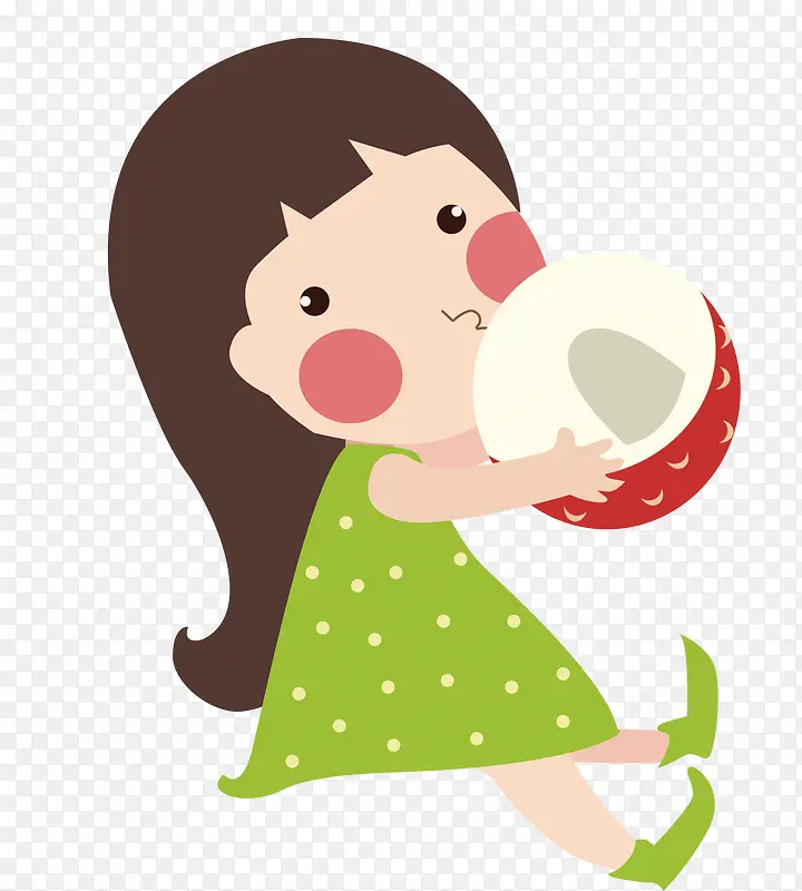 吃荔枝的卡通女孩PNG图片素材下载_图片编号7868842-PNG素材网