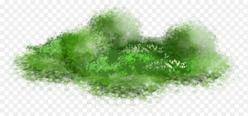 手绘绿色山丘