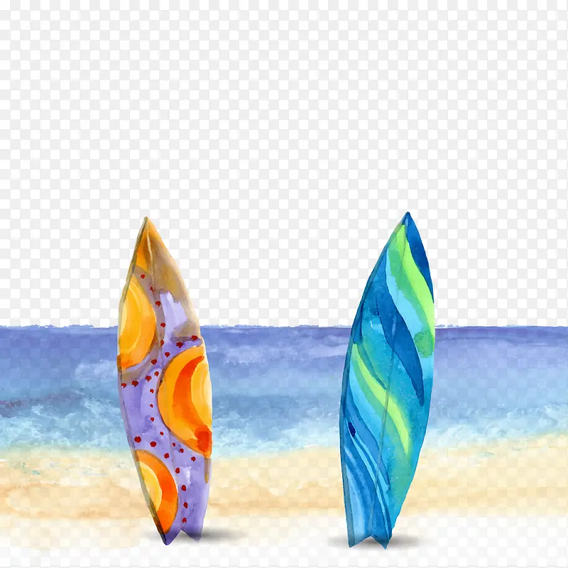 彩色创意冲浪板元素