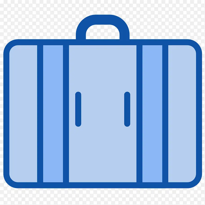 卡通蓝色线条手提行李箱