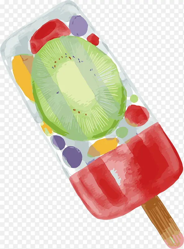 矢量图自制水果味冰棍