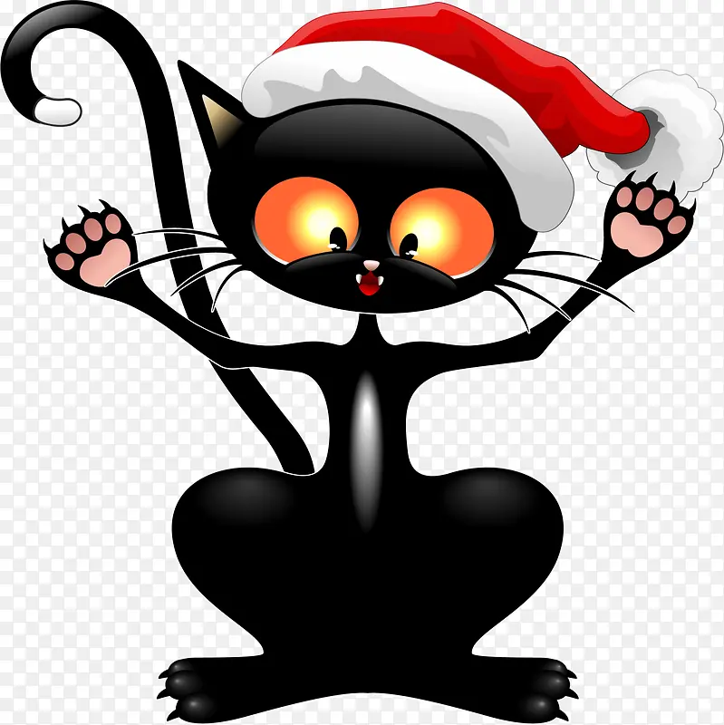 圣诞节可爱黑色猫咪