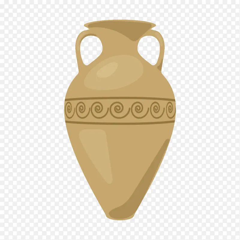 棕色波浪纹理的花瓶古代器物卡通