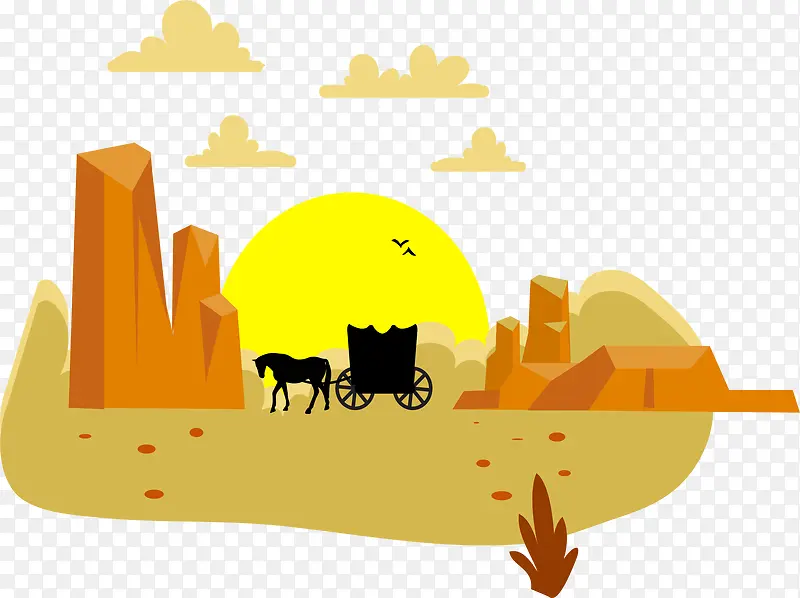 沙漠上的马车