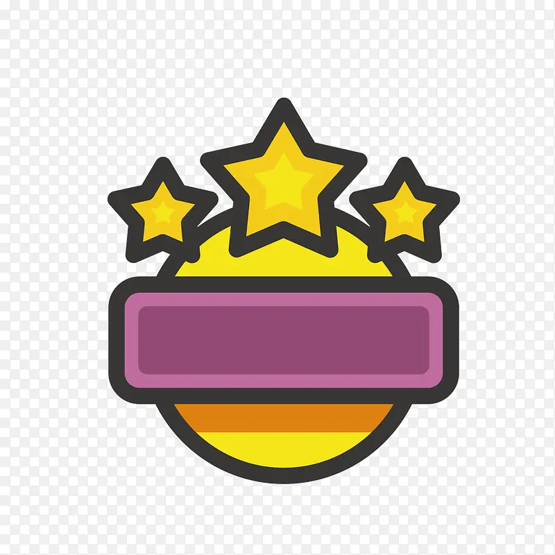 金色五角星商务标签