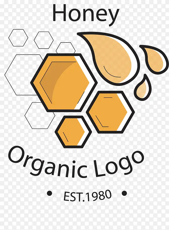 矢量手绘字母蜂蜜