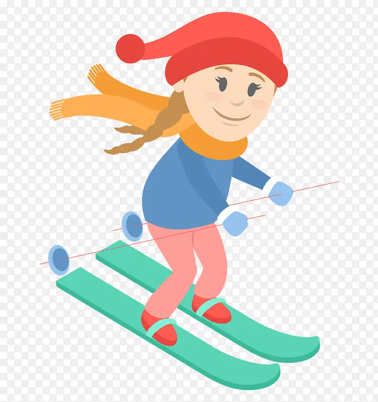 卡通版滑雪运动员