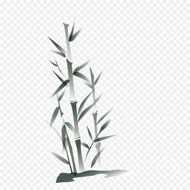 竹子的水墨图案