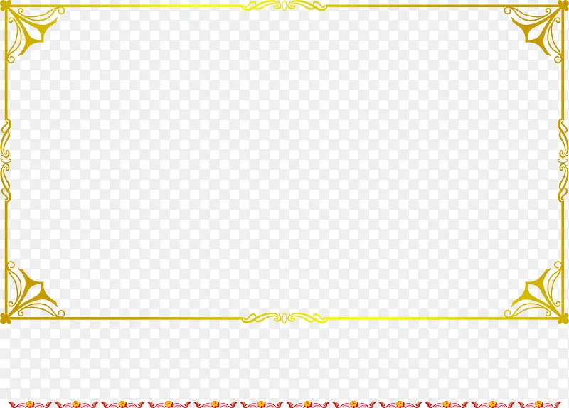 金黄线条绘制的边框花纹