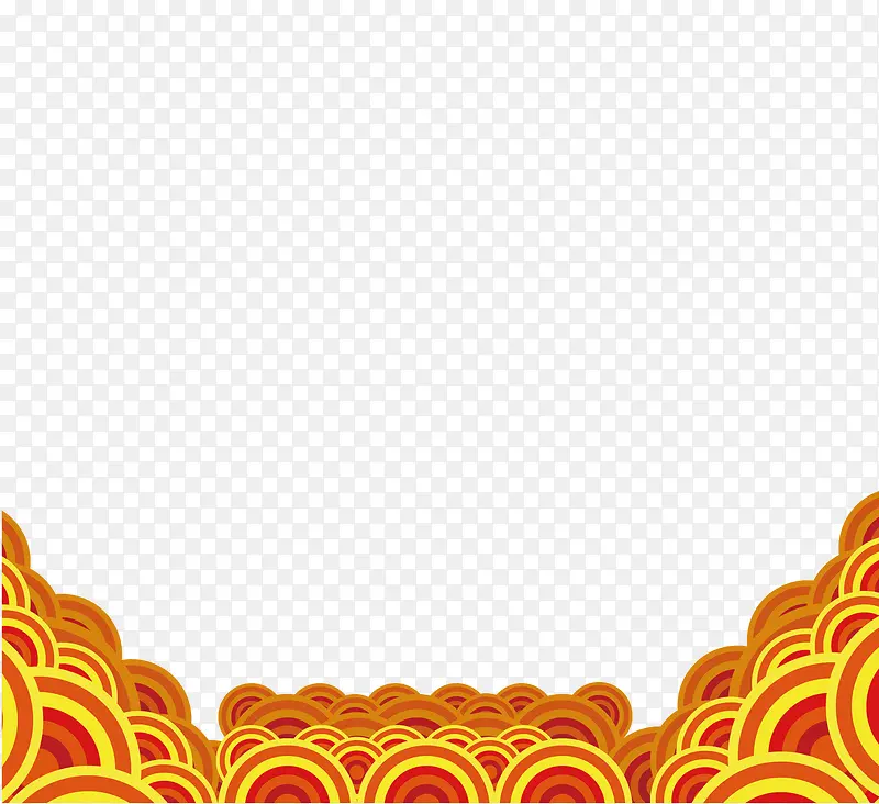 中国风黄红色装饰纹样