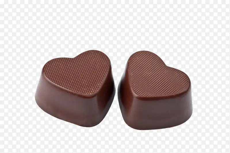 两块心形巧克力甜食
