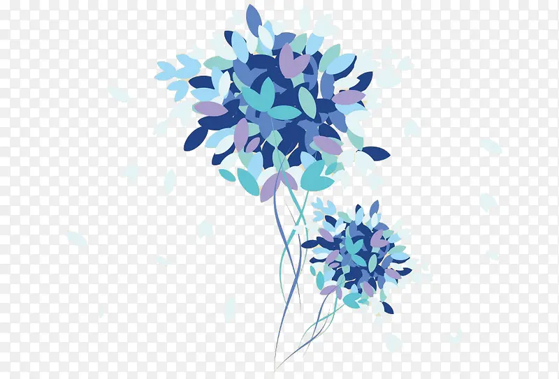 蓝色花瓣式绣花球