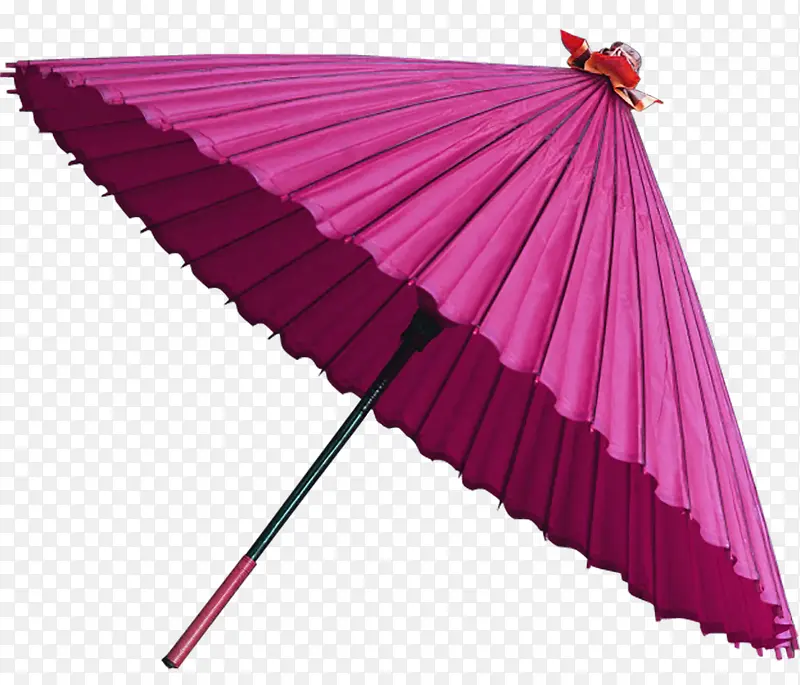 紫红色的油纸伞