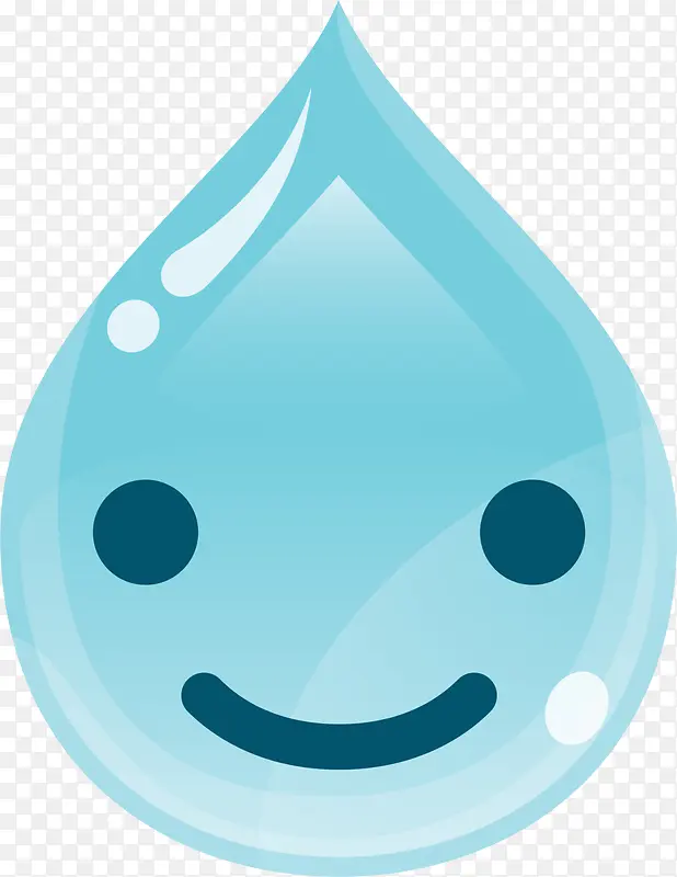 蓝色微笑可爱水滴