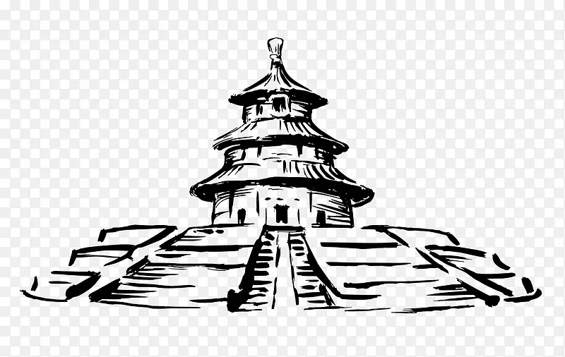手绘中国著名景点