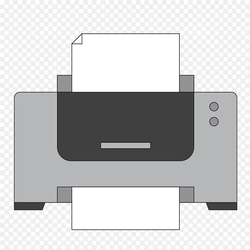 手绘面办公打印机矢量素材
