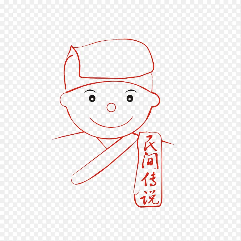 简笔手绘店小二