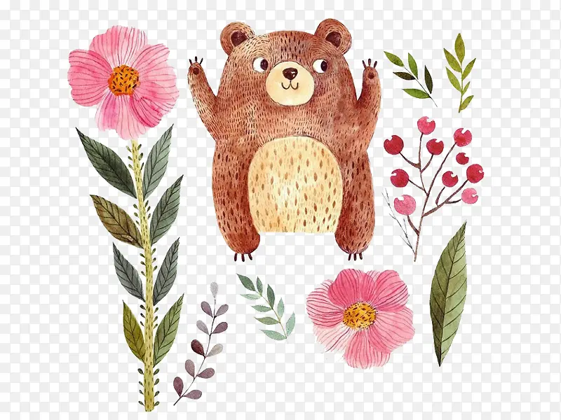 熊与花朵