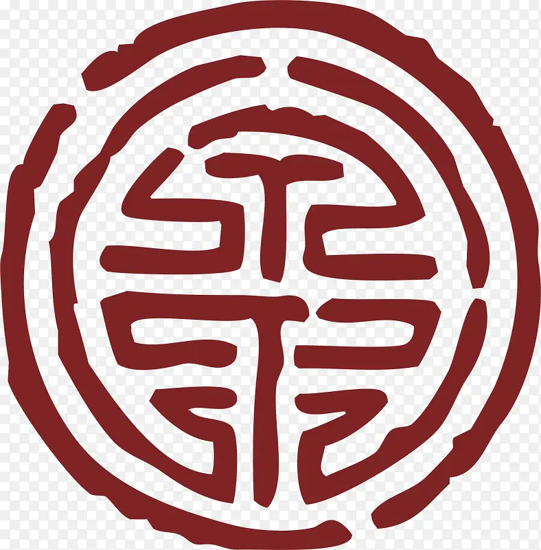 底纹中国风式红章