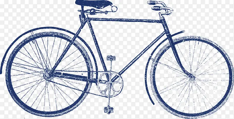 高清免抠手绘老式自行车