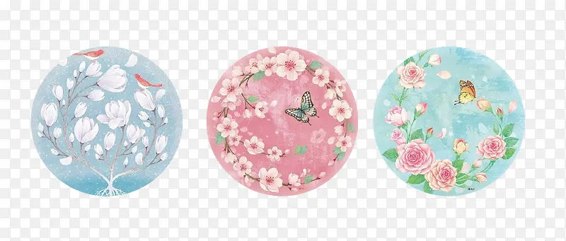 中国风花鸟植物PNG