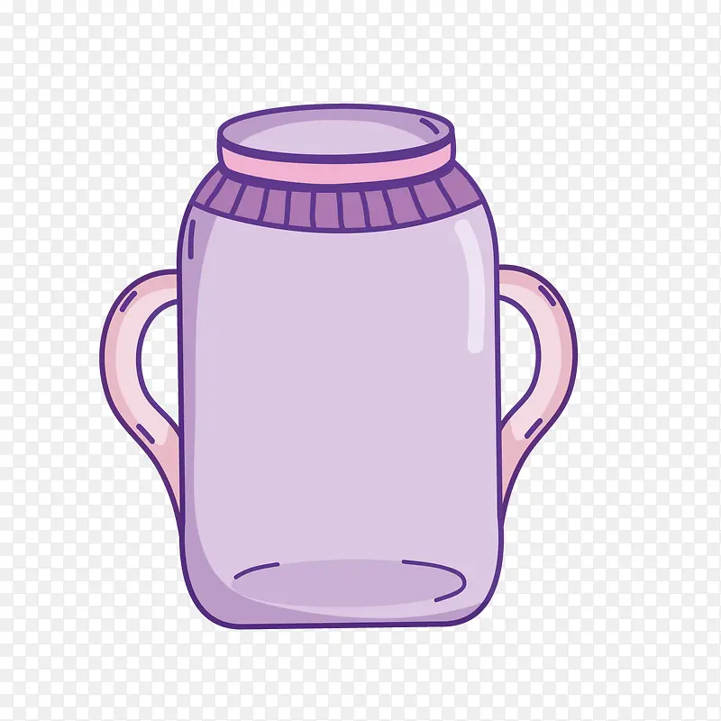 紫色卡通水壶矢量图