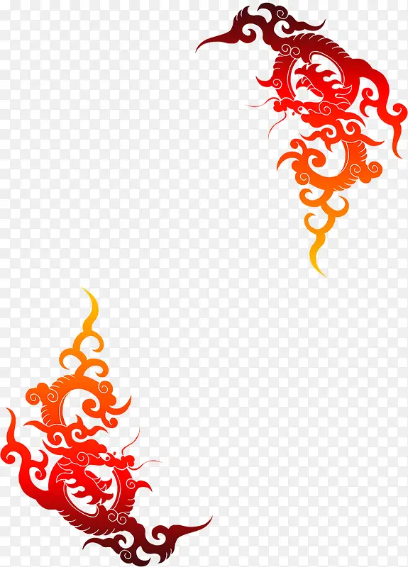 创意中国风龙纹边框元素