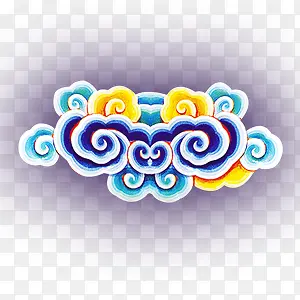 彩色浮雕祥云纹样图标