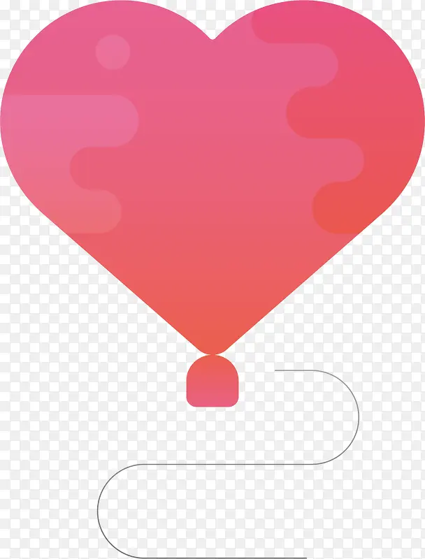 矢量图红心形状的气球