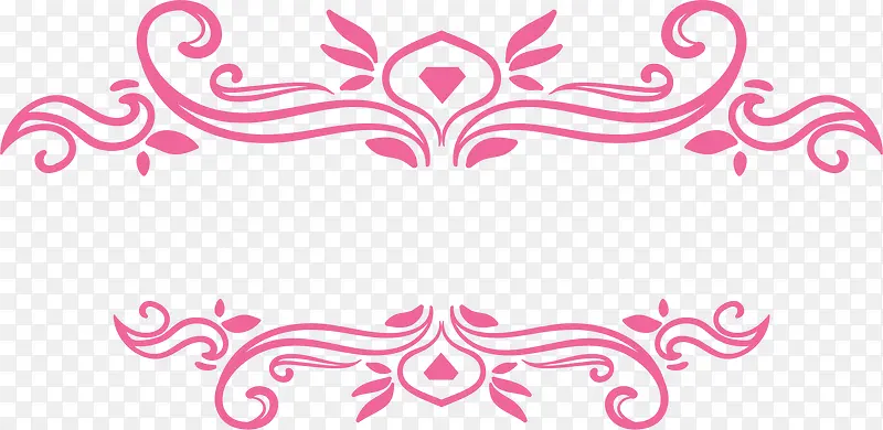 粉红色欧式花藤边框