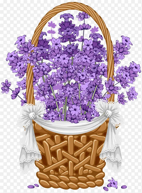 一篮子紫色小花